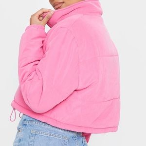 Pink puffer jacket!